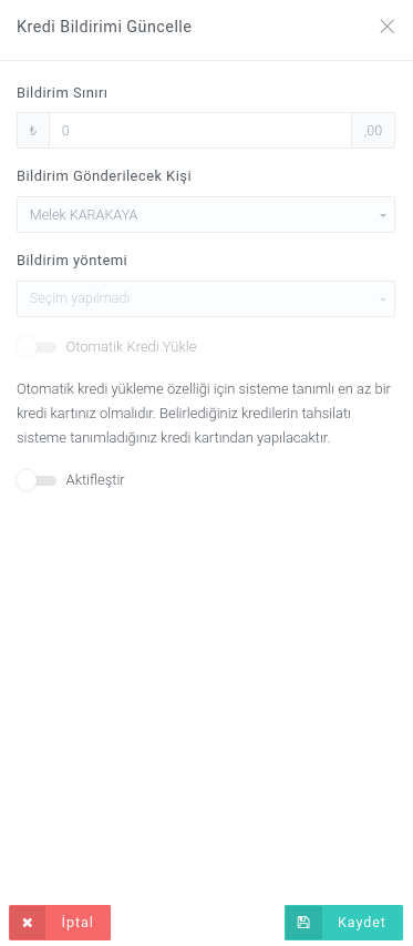 Kontör azaldı bildirimi ve otomatik kontör yükleme talimatı nasıl yapılır ?