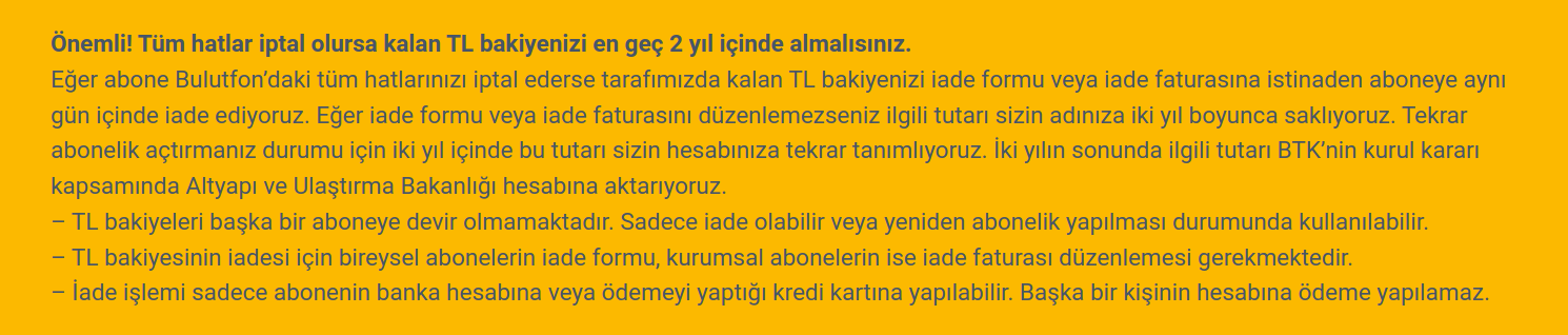 Bulutfon hizmet ve aboneliğim nasıl iptal edilir?