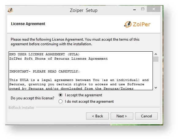 Bulutfon santrali için Windows Zoiper Uygulaması Kurulumu