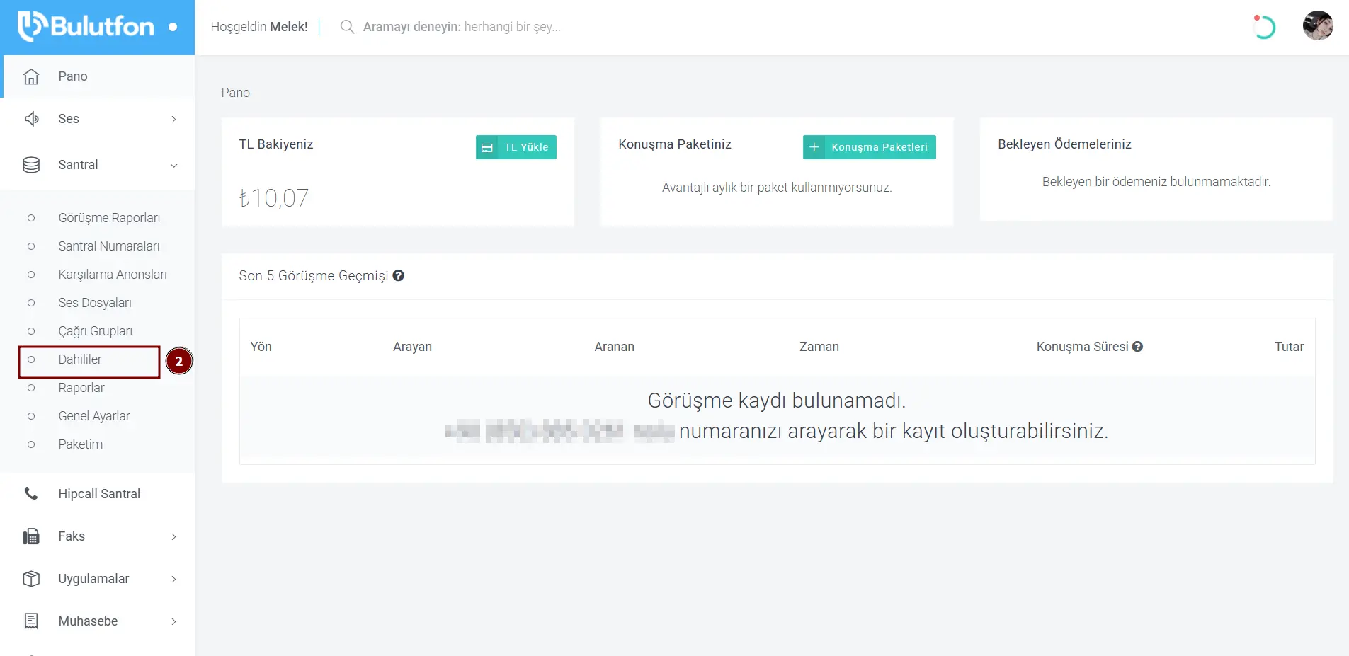 Dahilinin, iOS cihazlar için Bulutfon Plus uygulamasına kurulması