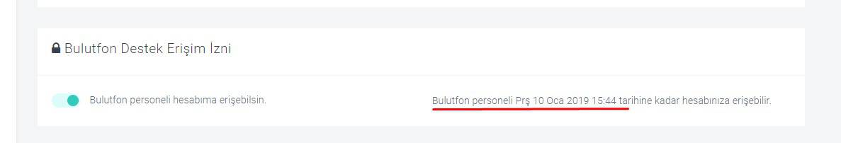 Bulutfon destek erişim izni nasıl verilir ?
