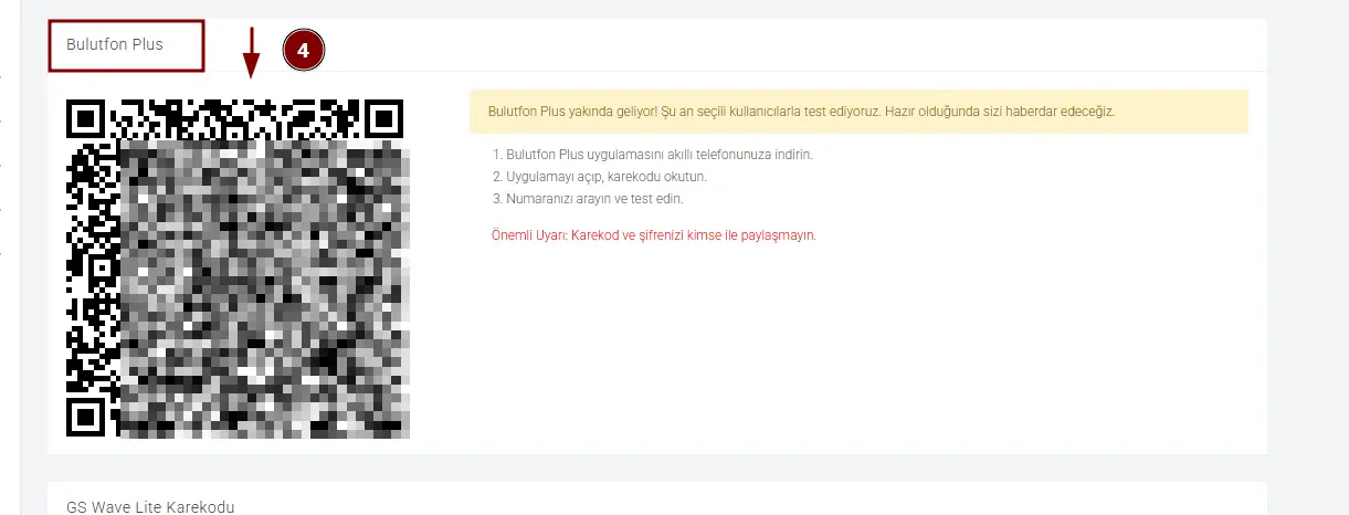 Dahilinin, iOS cihazlar için Bulutfon Plus uygulamasına kurulması